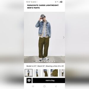 Levi's Olive Green Parachute Cargo Pants